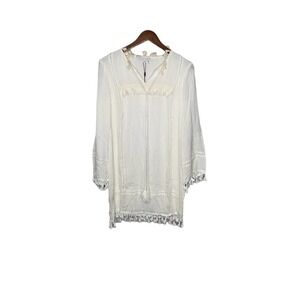 English Factory Ivory Boho Tassel Dress - Size Small